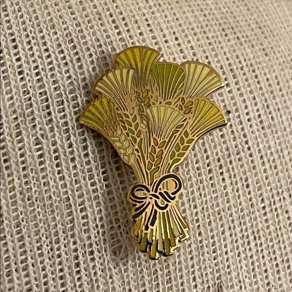 Vintage Hallmark Cloisonné Wheat Enamel Pin - Brooch Thanksgiving Theme 1970’s - Picture 16 of 16